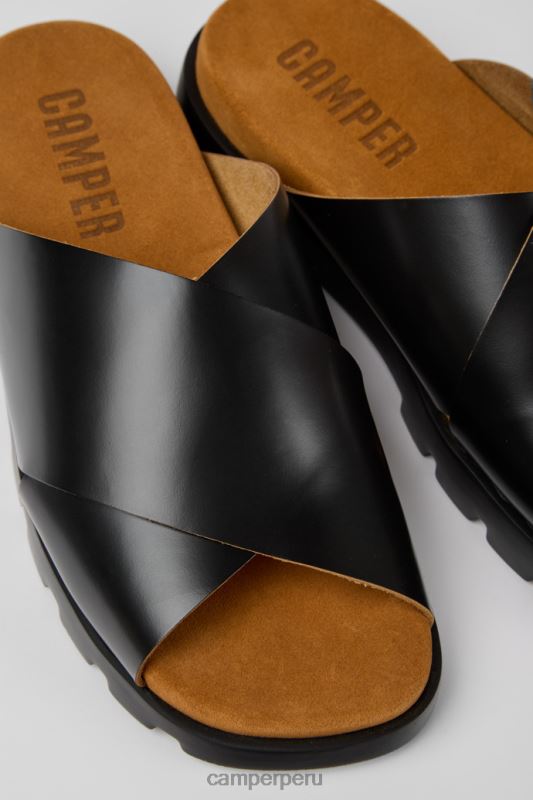 negro BX628370 Camper brutus sandal sandalias de piel negro para hombre novedades