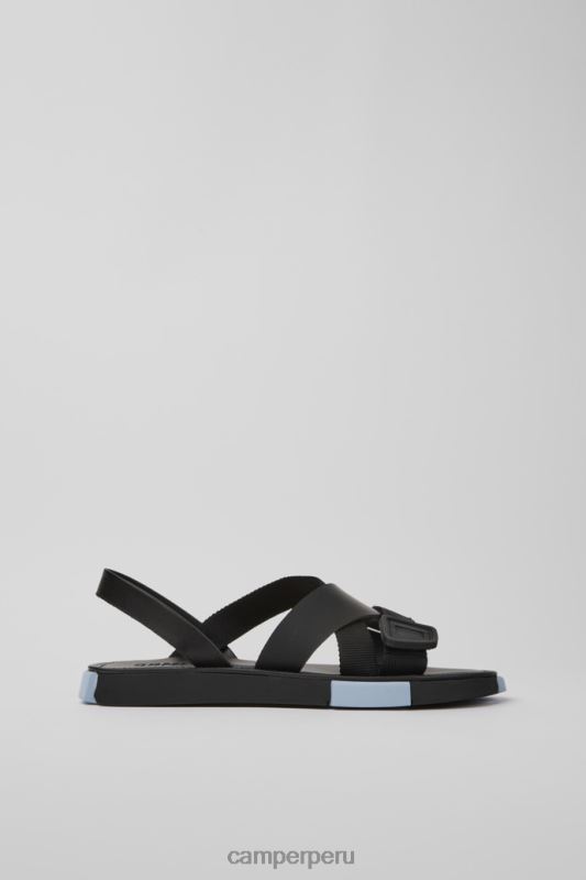 negro BX628380 Camper conjunto de diseño sandalias de cuero negro y mascota reciclada para hombre