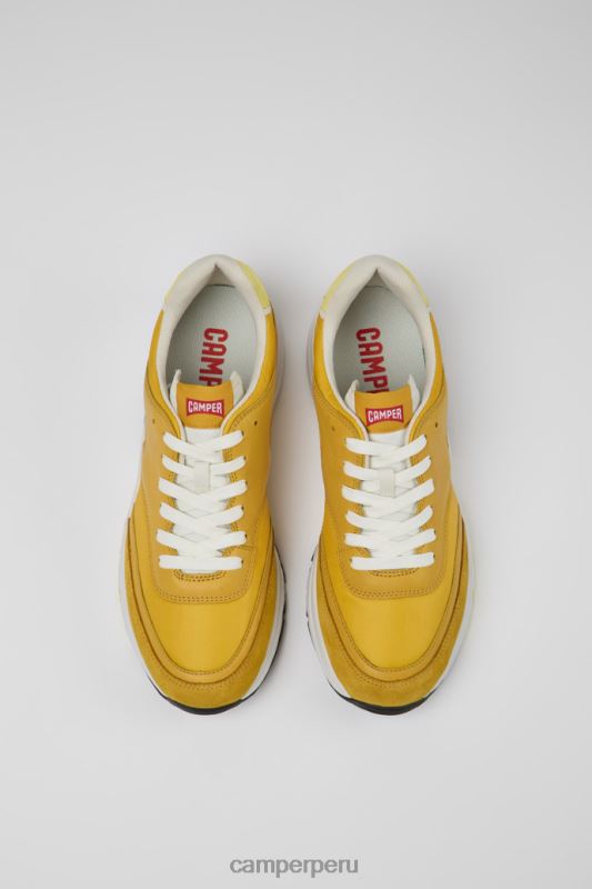 amarillo BX6281595 Camper Zapatillas drift de tejido y piel amarillo para hombre novedades