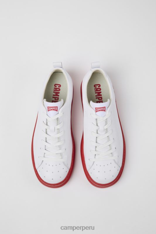 blanco BX6281514 Camper Zapatillas runner de piel blancas y rojas para hombre novedades