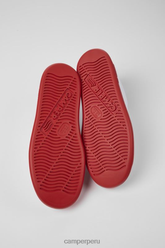 blanco BX6281514 Camper Zapatillas runner de piel blancas y rojas para hombre novedades