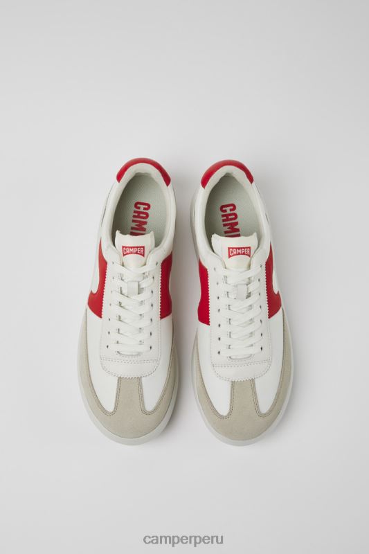 blanco BX6281536 Camper pelotas xlite zapatillas exclusivas de tejido y piel blanco y rojo para hombre