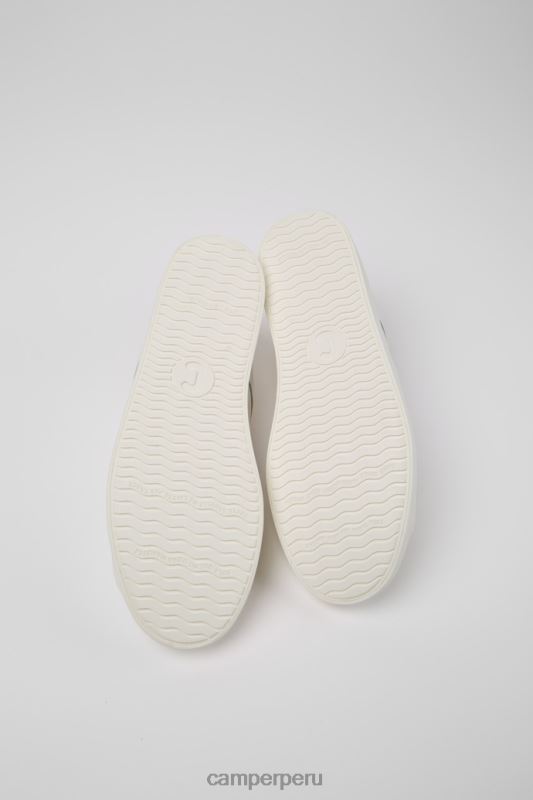 blanco BX628325 Camper Zapatillas exclusivas imar de piel blanca y algodón reciclado para hombre.