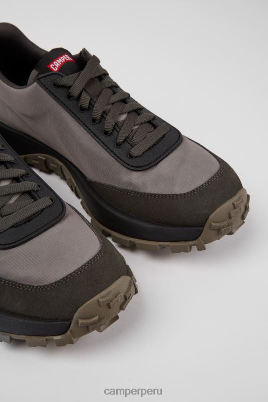 gris BX6281568 Camper Diseño zapatillas drift trail vibram de tejido y nobuk gris y negro para hombre