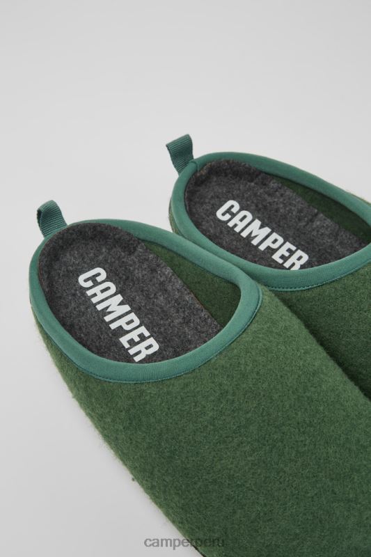 verde BX628387 Camper pantuflas de lana wabi de diseño para hombre en color verde