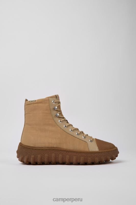beige BX6281256 Camper Botines de tejido y piel beige tierra para hombre novedades