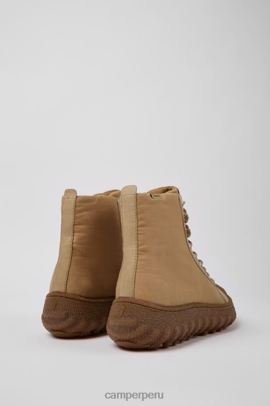 beige BX6281256 Camper Botines de tejido y piel beige tierra para hombre novedades