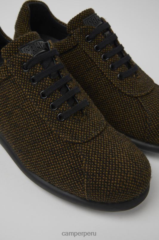 marrón BX6281308 Camper Pelotas de diseño, zapatos de piel y viscosa de lana marrón para hombre.