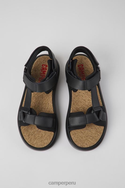 negro BX6281197 Camper pelotas flota sandalias piel y textil negro para hombre novedades