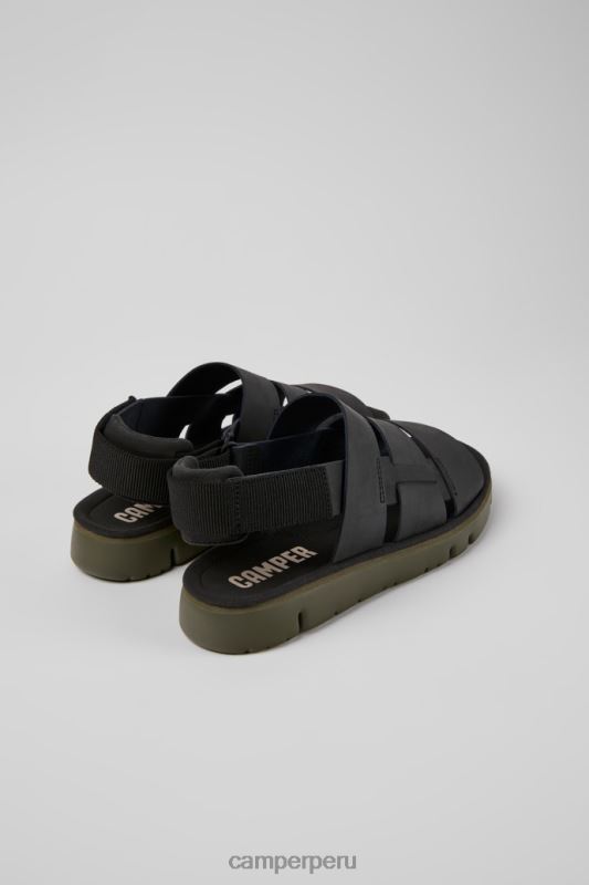 negro BX6281223 Camper Sandalias oruga de piel y textil negro para hombre novedades