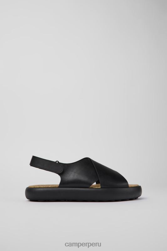 negro BX6281231 Camper pelotas flota sandalias de piel negro para hombre exclusivas