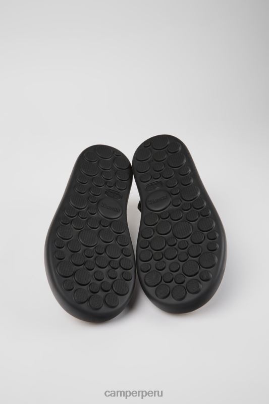 negro BX6281231 Camper pelotas flota sandalias de piel negro para hombre exclusivas