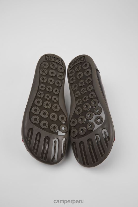 negro BX6281282 Camper Zapatos gemelos de diseño en piel y lana negros para hombre.