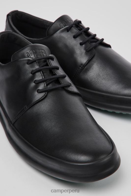 negro BX6281857 Camper Zapatos de piel chasis negro para hombre exclusivos.