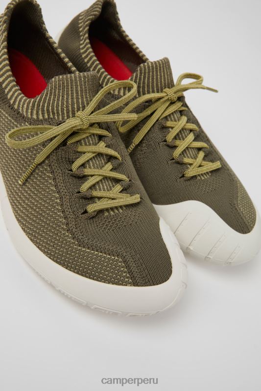 verde BX6281218 Camper Zapatillas exclusivas path de tela verde y amarillo para hombre.