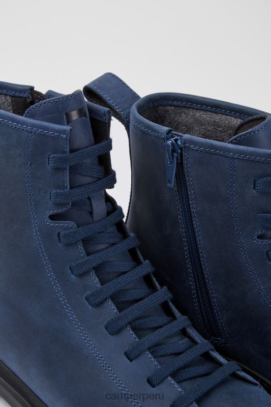 azul BX6281433 Camper Botas con cordones de nobuk encerado azul Brutus de diseño