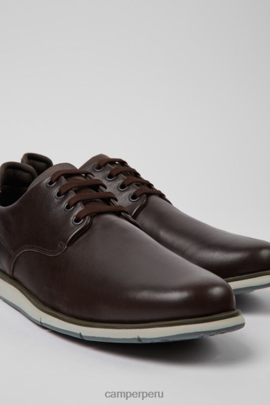 marrón BX6281398 Camper Zapatos de cuero marrón Smith de diseño para hombre.