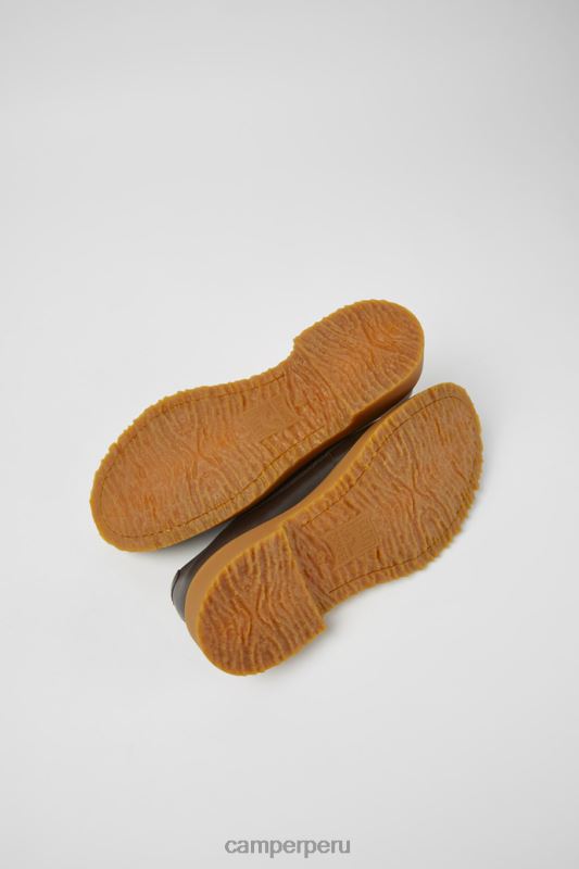 marrón BX6281488 Camper zapatos con cordones de cuero marrón oscuro diseño walden