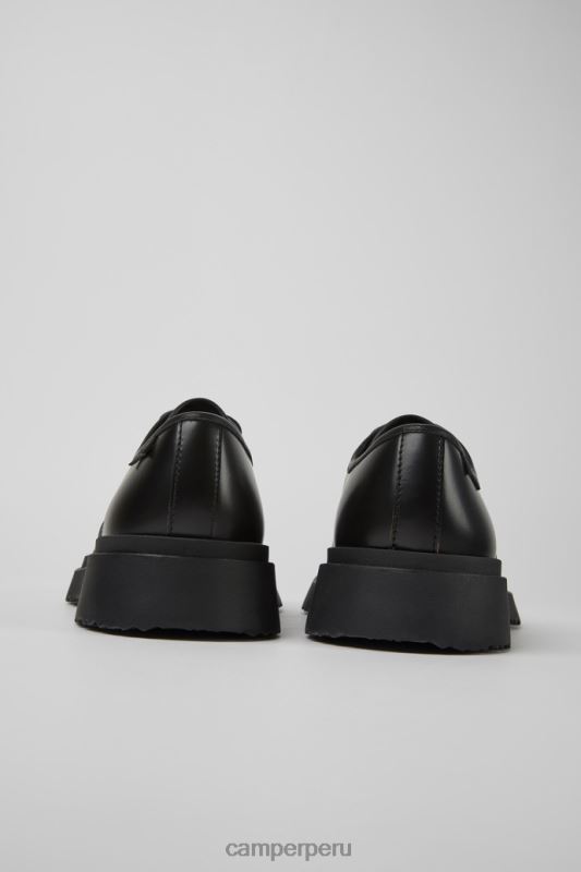 negro BX6281363 Camper Zapatos con cordones de piel negra Walden de diseño para hombre.