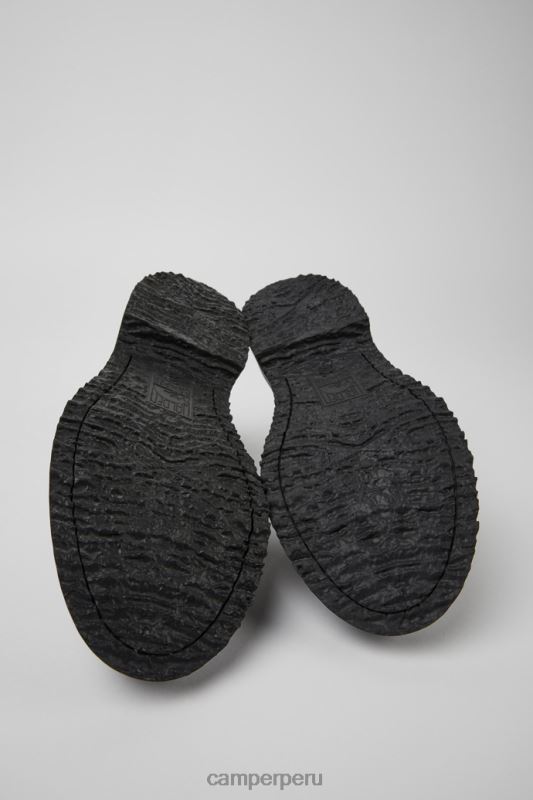 negro BX6281363 Camper Zapatos con cordones de piel negra Walden de diseño para hombre.