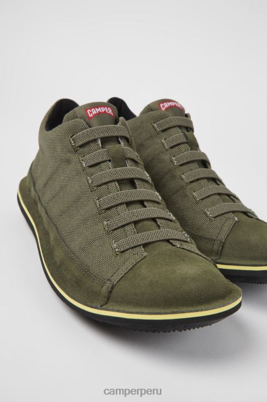 verde BX6281378 Camper Zapatos exclusivos de textil y nobuck verde escarabajo para hombre.