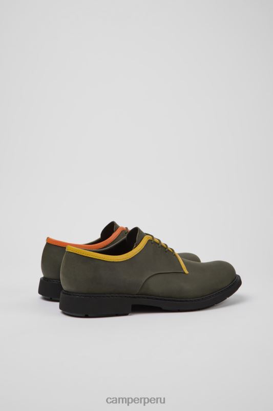 verde BX6281443 Camper Zapatos con cordones de piel verde twins de diseño para hombre.