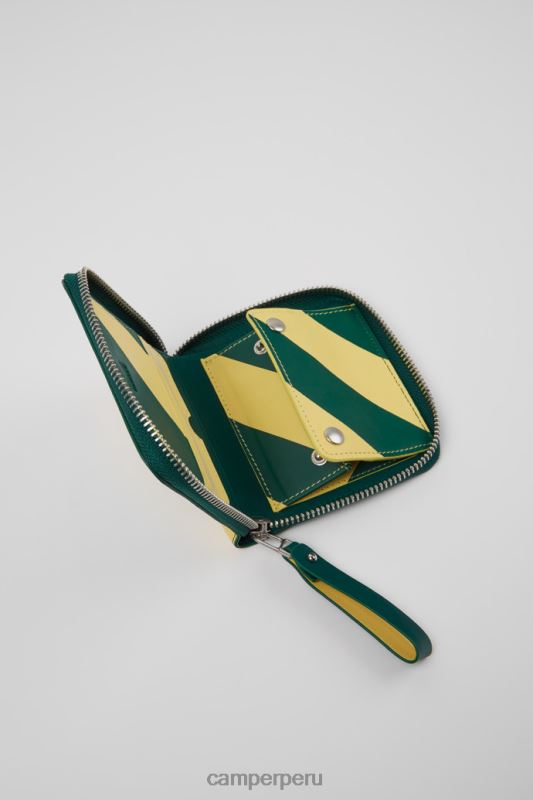 verde BX6281866 Camper cartera de diseño de piel verde mosa y amarillo
