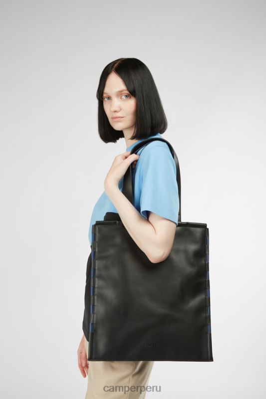 azul BX6281766 Camper bolsos de corbata bolso tote plano azul y negro novedades