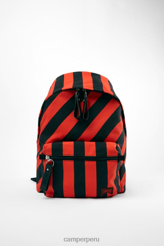 negro BX6281860 Camper Exclusiva mochila ado grande de algodón reciclado en negro y rojo