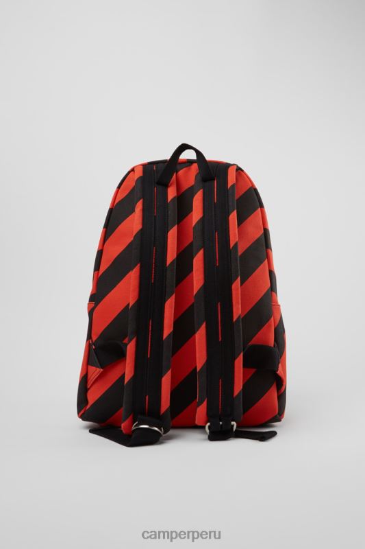 negro BX6281860 Camper Exclusiva mochila ado grande de algodón reciclado en negro y rojo