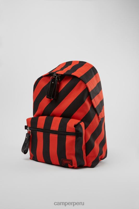 negro BX6281860 Camper Exclusiva mochila ado grande de algodón reciclado en negro y rojo