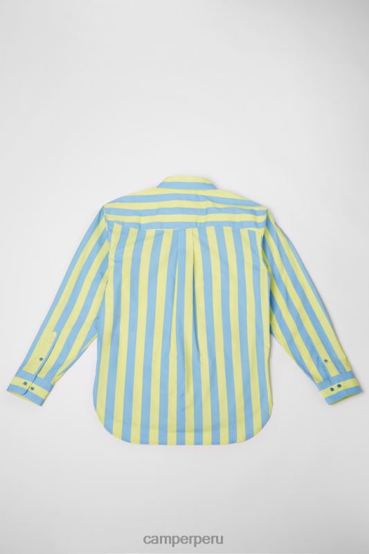 azul BX6281829 Camper camisa exclusiva camisa unisex de rayas azules y amarillas