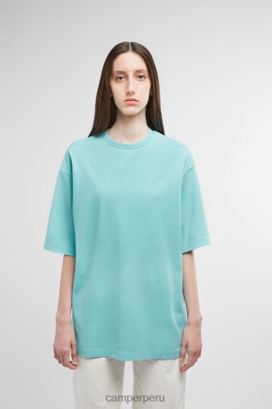 azul BX6281851 Camper camiseta camiseta azul claro con estampado de burro novedades