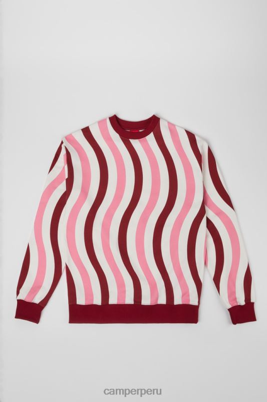 blanco BX6281820 Camper sudadera blanco rosa y burdeos jersey algodon organico novedades