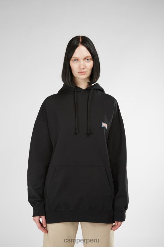 negro BX6281832 Camper Sudadera con capucha unisex con estampado negro y naranja recién llegados