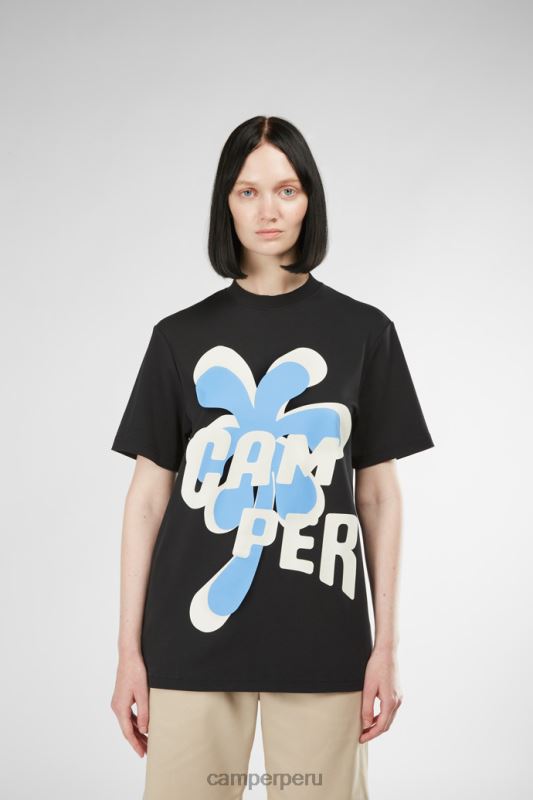 negro BX6281838 Camper camiseta de diseño camiseta unisex estampada negra y azul