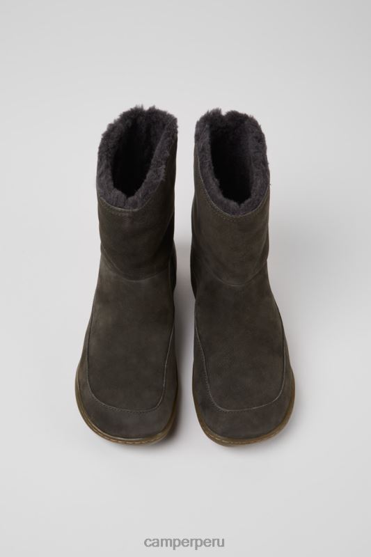 gris BX628628 Camper botines peu exclusivos de nobuk gris oscuro para mujer