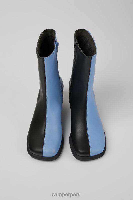 azul BX628466 Camper botines twins de piel azul y negro para mujer novedades