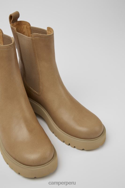 beige BX628427 Camper Botines chelsea de piel beige de diseño milah para mujer