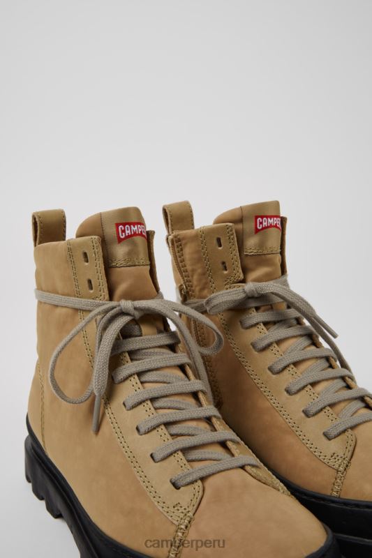 beige BX628439 Camper Botines de diseño brutus en textil y piel para mujer en color beige