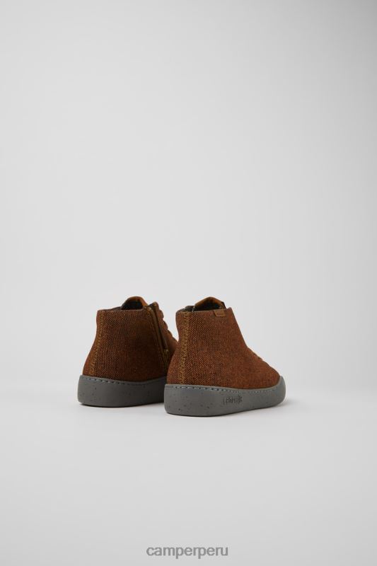 marrón BX628510 Camper Zapatillas peu touring de lana reciclada marrón y negro para mujer novedades