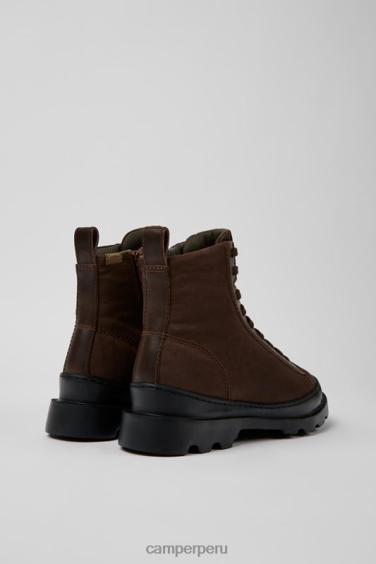 marrón BX628516 Camper Botines de diseño brutus en textil y piel para mujer en color marrón