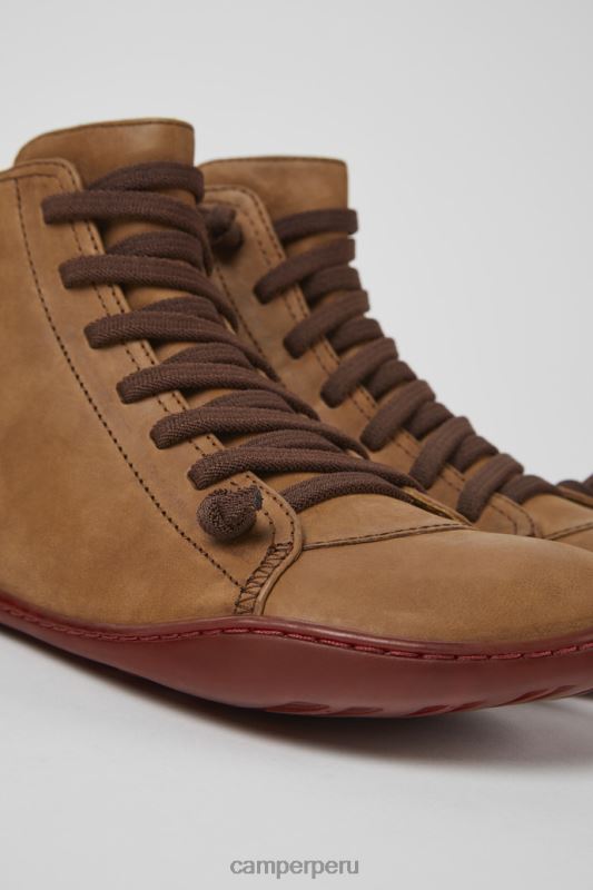 marrón BX628530 Camper botines peu de piel marrón para mujer exclusivos