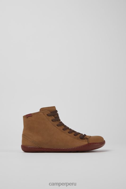 marrón BX628530 Camper botines peu de piel marrón para mujer exclusivos