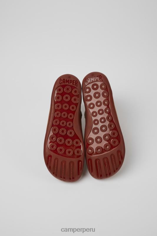 marrón BX628530 Camper botines peu de piel marrón para mujer exclusivos