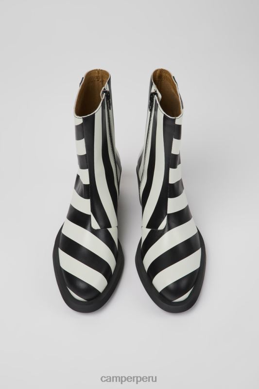 negro BX628404 Camper botas bonnie de piel a rayas blancas y negras para mujer novedades