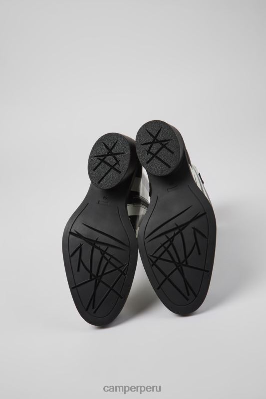 negro BX628404 Camper botas bonnie de piel a rayas blancas y negras para mujer novedades