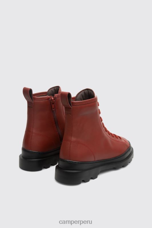 rojo BX628518 Camper Bota media de encaje diseño brutus rojo-marrón para mujer