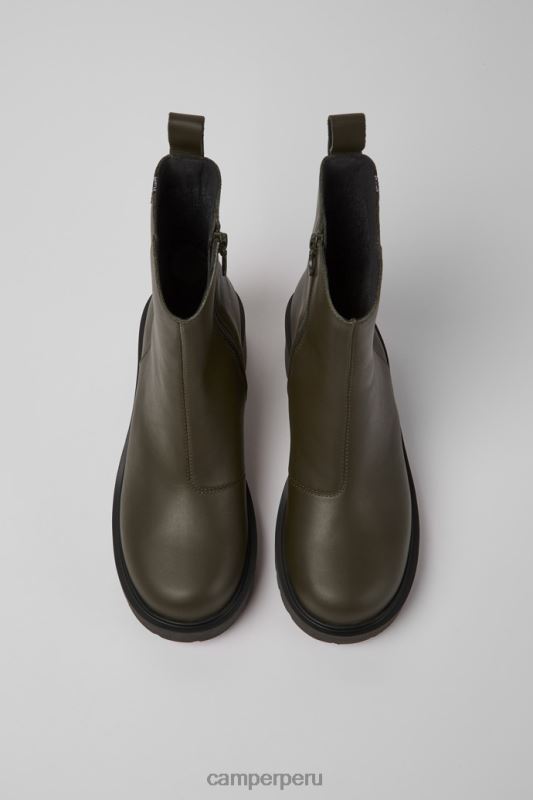 verde BX628458 Camper Botas de diseño milah gore-tex de piel verde con cremallera para mujer