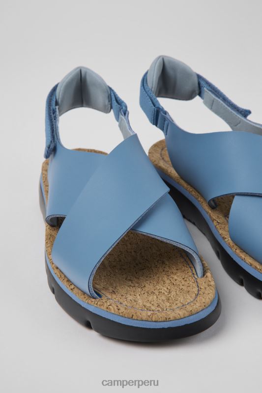 azul BX628868 Camper Sandalias de diseño oruga de piel y textil color azul para mujer.